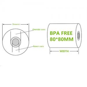 50g 80 * 80mm BPA Free Receipt Paper